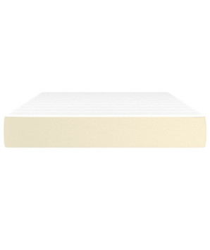 Saltea cu arcuri buzunar, fermitate medie, crem, 120x200x20 cm, piele ecologică - WOODBB3409