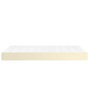 Saltea cu arcuri buzunar, fermitate medie, crem, 120x200x20 cm, piele ecologică - WOODBB3409