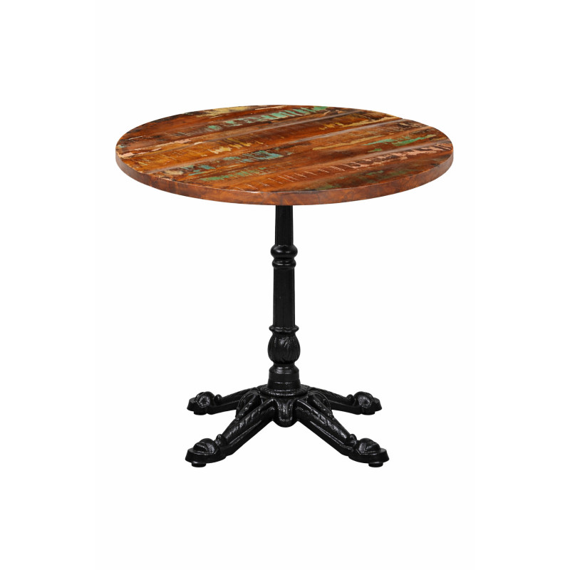 Masă rotundă cu aspect industrial, din lemn masiv reciclat, Ø70x3,8 cm Masă rotundă cu aspect industrial, din lemn masiv reciclat, Ø70x3,8 cm