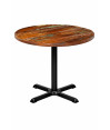 Masă rotundă cu aspect industrial, din lemn masiv reciclat, Ø80x75,8 cm Masă rotundă cu aspect industrial, din lemn masiv reciclat, Ø80x75,8 cm