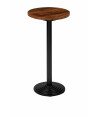 Masă rotundă cu aspect industrial, din lemn masiv reciclat, Ø50x109,5 cm