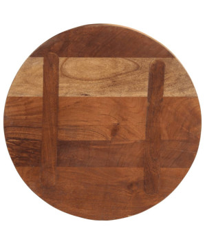 Masă Bistro Ø50 cm Lemn Reciclat + Picior Fontă Negru Ø43x107 cm