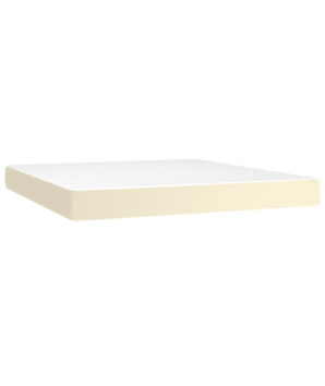 Saltea cu arcuri buzunar, fermitate medie, crem, 160x200x20 cm, piele ecologică - WOODBB3417