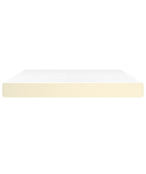 Saltea cu arcuri buzunar, fermitate medie, crem, 160x200x20 cm, piele ecologică - WOODBB3417