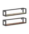 Rafturi de perete, 2 buc., 80 cm, lemn reciclat, cu aspect industrial - WOODBB52