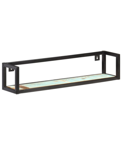 Rafturi de perete, 2 buc., 80 cm, lemn reciclat, cu aspect industrial - WOODBB52