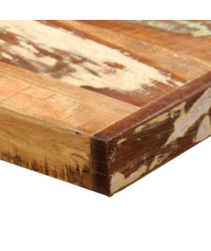 Masă de bucătărie pentru 6 persoane, aspect industrial, din lemn masiv reciclat, dreptunghiulară, 180 x 90 x 77 cm