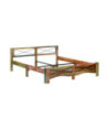 Cadru de pat, 180 x 200 cm, lemn reciclat, cu aspect antichizat - WOODBB365