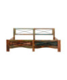 Cadru de pat, 180 x 200 cm, lemn reciclat, cu aspect antichizat - WOODBB365