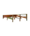 Cadru de pat, 180 x 200 cm, lemn reciclat, cu aspect antichizat - WOODBB365