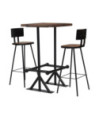 Set mobilier de bar, 3 piese, lemn reciclat, cu aspect retro - WOODBB368 Set mobilier de bar, 3 piese, lemn reciclat, cu aspect retro - WOODBB368