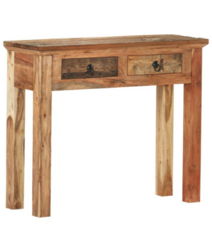 Masă consolă 90,5x30x75cm lemn masiv de acacia și lemn reciclat, cu aspect rustic - WOODBB54