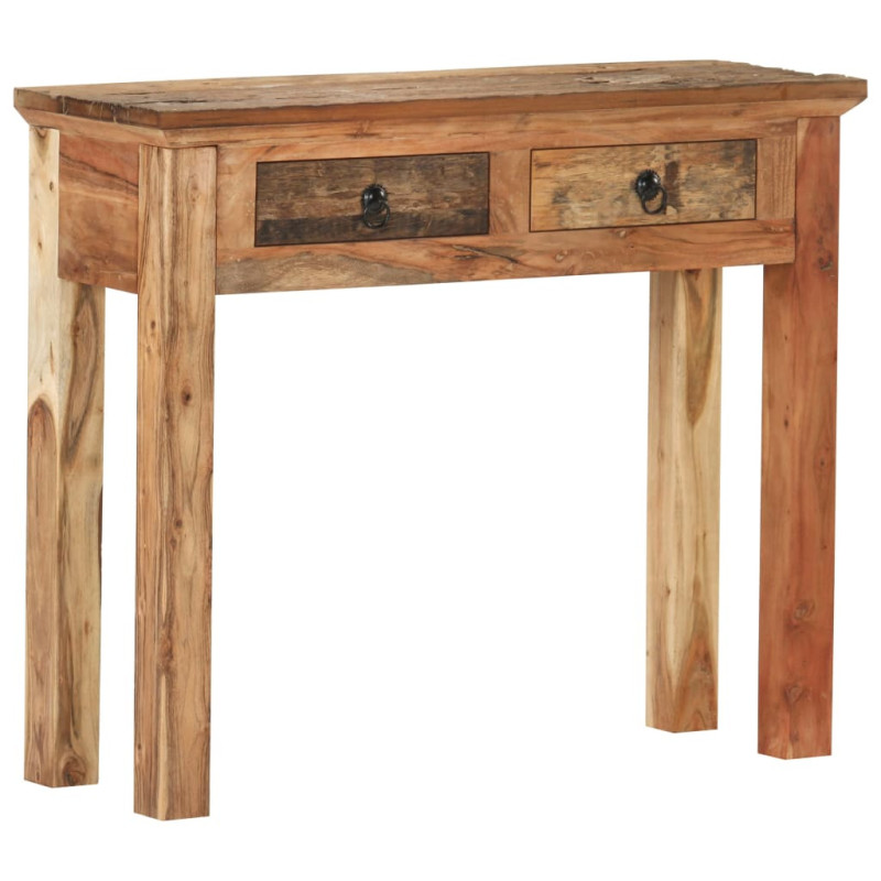 Masă consolă 90,5x30x75cm lemn masiv de acacia și lemn reciclat, cu aspect rustic - WOODBB54