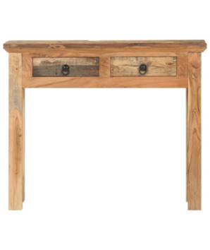 Masă consolă 90,5x30x75cm lemn masiv de acacia și lemn reciclat, cu aspect rustic - WOODBB54