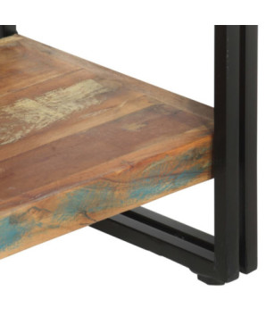 Bibliotecă cu aspect industrial, din lemn masiv reciclat, cu 5 rafturi, 90 x 30 x 180 cm, handmade