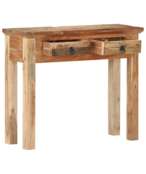 Masă consolă 90,5x30x75cm lemn masiv de acacia și lemn reciclat, cu aspect rustic - WOODBB54