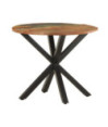 Masă laterală, 68x68x56 cm, lemn reciclat, cu aspect industrial - WOODBB386