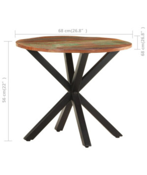 Masă laterală, 68x68x56 cm, lemn reciclat, cu aspect industrial - WOODBB386