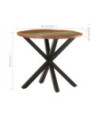 Masă laterală, 68x68x56 cm, lemn reciclat, cu aspect industrial - WOODBB386