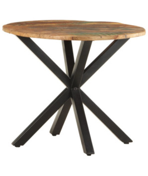 Masă laterală, 68x68x56 cm, lemn reciclat, cu aspect industrial - WOODBB386