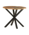 Masă laterală, 68x68x56 cm, lemn reciclat, cu aspect industrial - WOODBB386