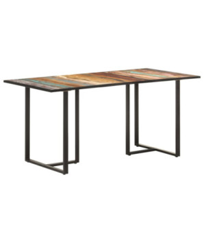 Masă de bucătărie, 160 cm, lemn reciclat, cu aspect industrial - WOODBB387