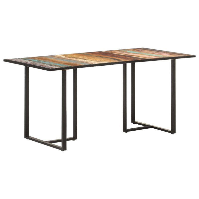 Masă de bucătărie, 160 cm, lemn reciclat, cu aspect industrial - WOODBB387