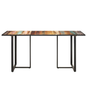Masă de bucătărie, 160 cm, lemn reciclat, cu aspect industrial - WOODBB387