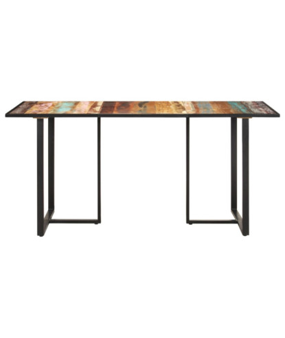 Masă de bucătărie, 160 cm, lemn reciclat, cu aspect industrial - WOODBB387