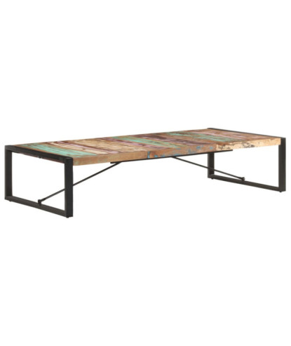 Măsuță de cafea, 180 x 90 x 40 cm, lemn reciclat, cu aspect industrial - WOODBB389