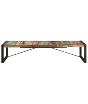 Măsuță de cafea, 180 x 90 x 40 cm, lemn reciclat, cu aspect industrial - WOODBB389