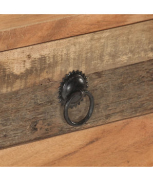 Masă consolă 90,5x30x75cm lemn masiv de acacia și lemn reciclat, cu aspect rustic - WOODBB54