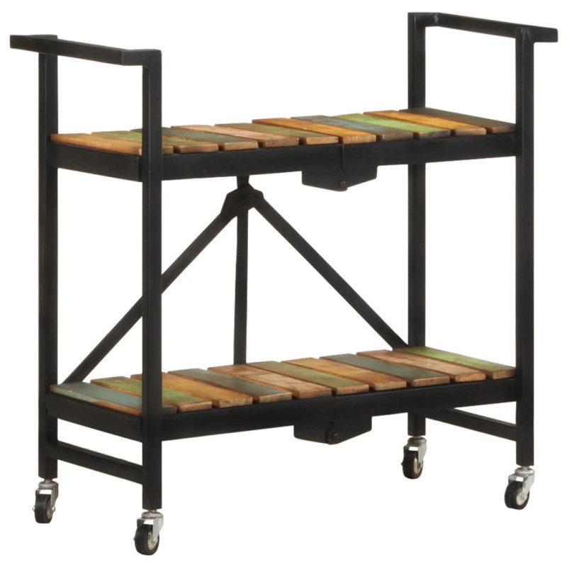 Cărucior de bucătărie, 87x36x81 cm, lemn reciclat, cu aspect rustic - WOODBB55 Cărucior de bucătărie, 87x36x81 cm, lemn reciclat, cu aspect rustic - WOODBB55