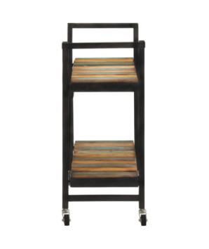 Cărucior de bucătărie, 87x36x81 cm, lemn reciclat, cu aspect rustic - WOODBB55