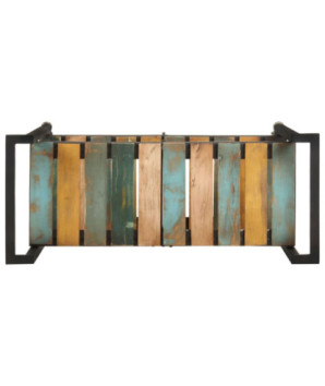 Cărucior de bucătărie, 87x36x81 cm, lemn reciclat, cu aspect rustic - WOODBB55