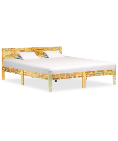 Cadru de pat, 180 x 200 cm, lemn reciclat, cu aspect vintage - WOODBB403