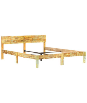 Cadru de pat, 180 x 200 cm, lemn reciclat, cu aspect vintage - WOODBB403