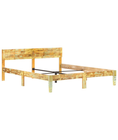 Cadru de pat, 180 x 200 cm, lemn reciclat, cu aspect vintage - WOODBB403