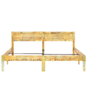 Cadru de pat, 180 x 200 cm, lemn reciclat, cu aspect vintage - WOODBB403