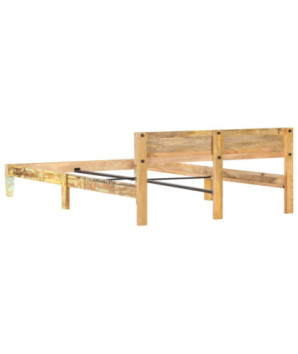 Cadru de pat, 180 x 200 cm, lemn reciclat, cu aspect vintage - WOODBB403