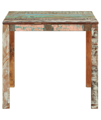 Masă de bucătărie pentru 4 persoane, aspect rustic, din lemn masiv reciclat, pătrată, 82 x 80 x 76 cm, handmade