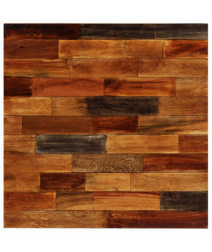 Masă bar cu 2 scaune cu spătar vintage, din lemn masiv reciclat, pătrată, 70 x 70 x 106 cm