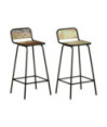 Scaune masă bar multicolor vintage, din lemn masiv reciclat, cu spătar, 2 buc. Scaune masă bar multicolor vintage, din lemn masiv reciclat, cu spătar, 2 buc.