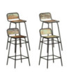 Scaune masă bar multicolor vintage, din lemn masiv reciclat, cu spătar, 4 buc. Scaune masă bar multicolor vintage, din lemn masiv reciclat, cu spătar, 4 buc.