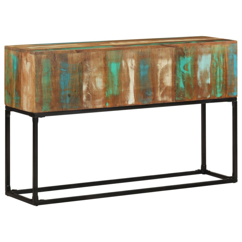 Masă consolă, 120x30x75 cm, lemn reciclat, cu aspect industrial - WOODBB411