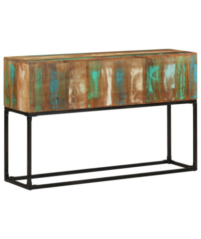 Masă consolă, 120x30x75 cm, lemn reciclat, cu aspect industrial - WOODBB411