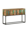 Masă consolă, 120x30x75 cm, lemn reciclat, cu aspect industrial - WOODBB411