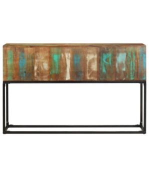 Masă consolă, 120x30x75 cm, lemn reciclat, cu aspect industrial - WOODBB411