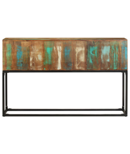 Masă consolă, 120x30x75 cm, lemn reciclat, cu aspect industrial - WOODBB411
