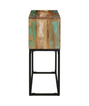 Masă consolă, 120x30x75 cm, lemn reciclat, cu aspect industrial - WOODBB411